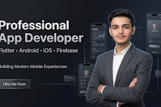 develop an android and ios app using flutter, dart, and firebase
