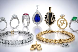 make professional 3d jewelry cad design for rings, pendants, and bracelets