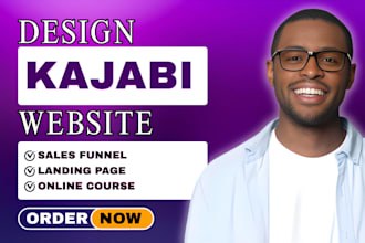 design kajabi website or sales funnel landing page, kajabi online course setup