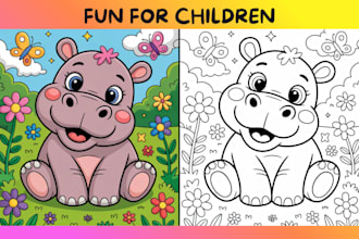 professionally create kids coloring book pages