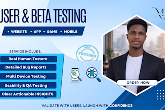 do website beta testing, usability QA and bug mobile speed testing with feedback