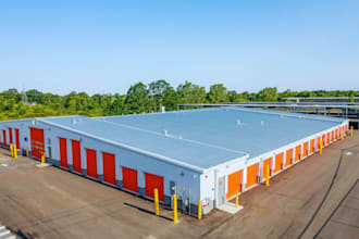 design realistic 3d self storage facility, warehouse, logistics, storage units
