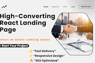 create a modern responsive landing page with react and framer motion