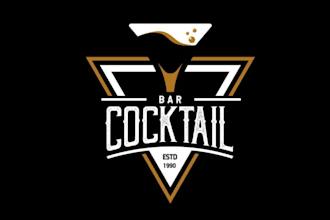 make cocktail bar vintage logo design with company