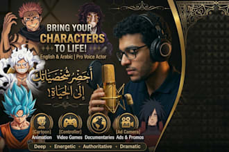 do a professional arabic and english character voice acting