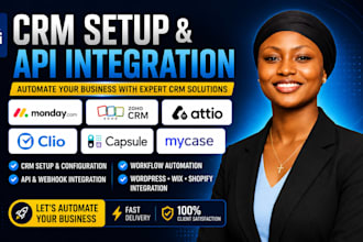 make com wordpress wix monday crm shopify zoho capsule crm attio clio mycase api
