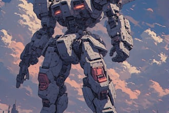 draw a mecha robot illustrations