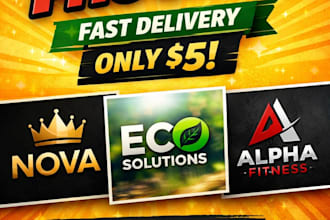 design a clean modern logo in 1 hour fast delivery