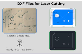 create ready to cut dxf files for sheet metal laser cutting