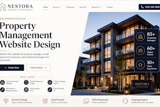 design wix property developer website real estate development company website