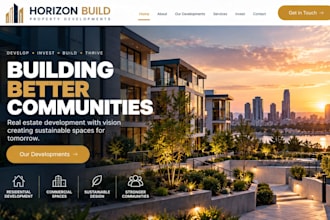 design wix property developer website real estate development company website