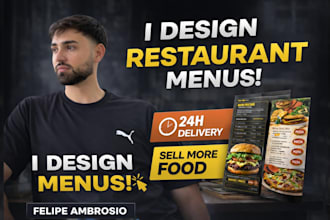 design a professional restaurant menu, cafe menu or bar menu
