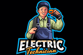 make electronics mascot logo design with unlimited review