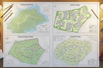 prepare topographic, site plans, subdivision and cadastral maps