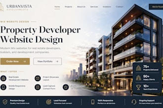 design wix property management site rental apartment management company website