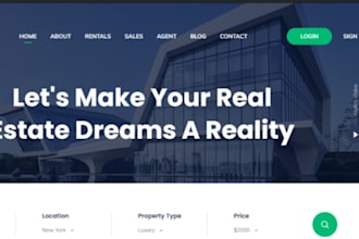 design wix property management site rental apartment management company website