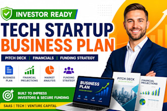 investor ready business plan pitch deck saas tech sartups for venture capital
