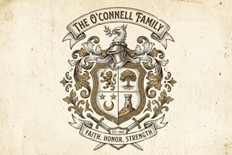 design a modern family crest logo with a professional brand identity