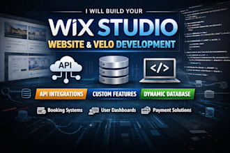 build wix studio website with wix velo code custom api integration and database