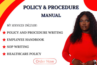 write policy and procedure, sops, employee handbook, HR policies and procedures