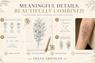 create a custom birth flower tattoo design