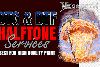 convert your design to halftone for dtg dtf high quality print