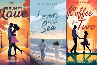romance book cover, ebook cover, sport romance character design, illustration