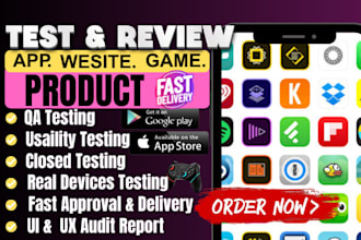 do QA testing, app testing, website testing and user testing for android and ios