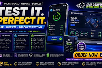 do QA testing, app testing, website testing and user testing for android and ios