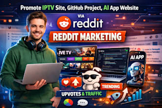 promote iptv site github project ai app website via reddit marketing