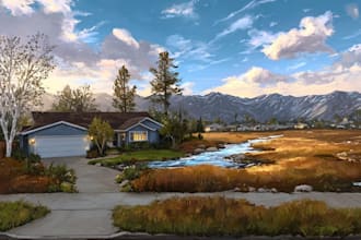 digitally paint fantasy landscape