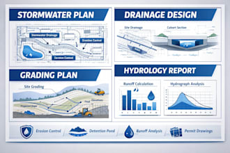 design stormwater plan, drainage plan, runoff calculation, hydrology report