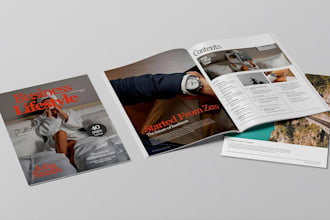 design magazine ad, product catalog, newspaper ad, magazine cover layout