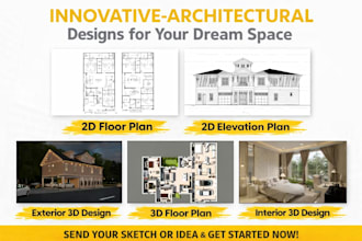 draw architectural 2d floor plan and autocad 2d floor plan for interior design