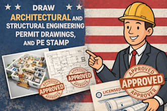 draw architectural and structural permit drawings, and pe stamp