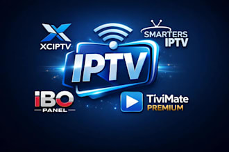 xciptv rebranding, smarters iptv and ibo with panel, tivimate premium iptv logo