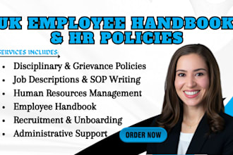 write UK employee handbooks, HR policies, sops and job descriptions