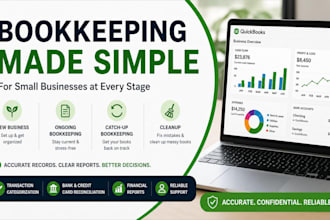 monthly bookkeeping and quickbooks cleanup