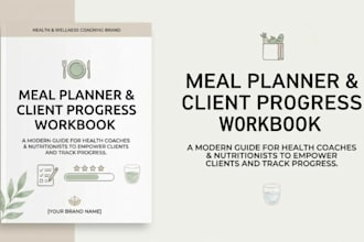 do minimalist meal planner, progress tracker, coach client onboarding workbook