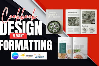 design cookbook formatting, recipe book writing, meal plan, cookbook paperback