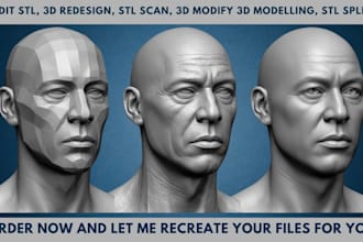 3d scan cleanup, fix mesh, repair stl file for 3d printing head face model
