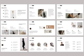 design modern marketing presentation slides or pitch deck for agencies and brand