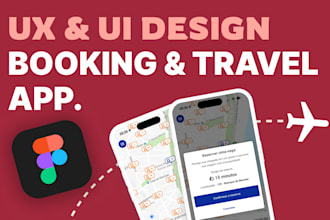 design a modern booking or travel app UI in figma