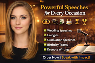 write you a jaw dropping speech for any occasion