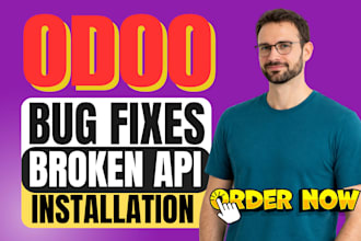 fix odoo bugs, database errors, install odoo erp and develop custom modules