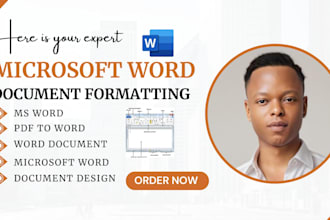 design your microsoft word document formatting,  ms word, typing and retype