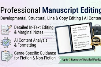 edit your manuscript developmental, structural, line and copy editing ai content
