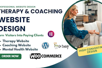 design therapy, home care, coaching, mental health website on wix, wordpress
