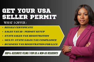get seller permit, resale certificate, USA sales in all state usa
