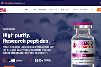 design fda compliant peptide website, research peptide store peptide website